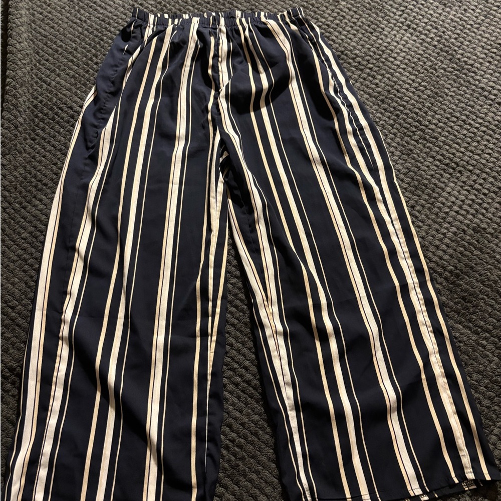 Striped Wide-Leg Pants